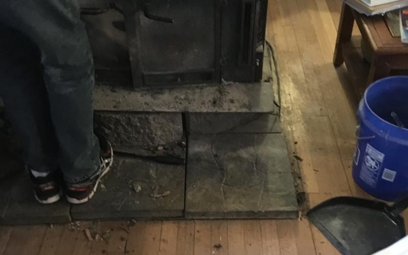 Improper installation of a wood burning stove causes a dangerous situation