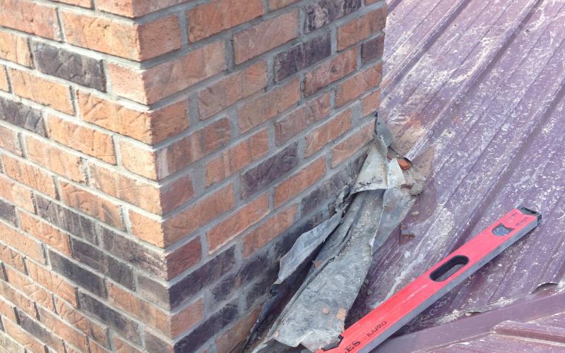 Improperly built chimney leads to roof damage